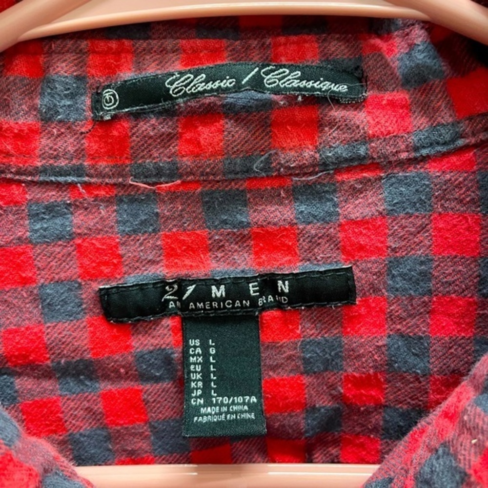 Rustic Plaid Flannel by 21 Men. Size Large (vintage)